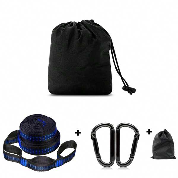 2 piezas de correas para hamaca de 200cm/78 pulgadas y 2 piezas de anillos en D de acero inoxidable, accesorios para hamaca