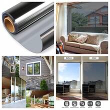 Multi-Size One Way Privacy Window Film, Daytime Privacy Sun Blocking Anti UV Reflective Window Film Heat Control Self Adhesive Window Tint Film For Home And Office, Silver - Multicolor - View 6