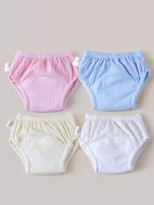 3/4 pezzi Pannolini di addestramento per neonati, pantaloncini di addestramento estivi lavabili e leggeri per bambini e bambine, pannolini di stoffa riutilizzabili, biancheria intima per pannolini morbida e traspirante, adatta per l'addestramento alla toilette, attività all'aperto, articoli essenziali per neonati