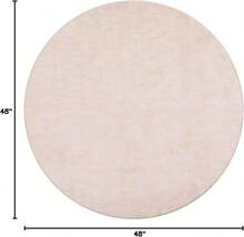 COZYLOOM Door Mat 2x3 Modern Small Rug Indoor Front Doormat Abstract Distressed Floor Mat Non Slip Kitchen Rug Contemporary Carpet Lightweight Foldable Mat Entryway Living Room Doormat, Beige - 4 FT Round - View 2