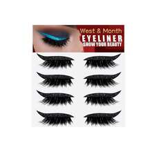 European And American Four Pairs Of Eyelashes Eyeliner Stickers Glue-Free Self-Adhesive Frozen Strips Curling False Eyelashes - 黑色 - 查看 2