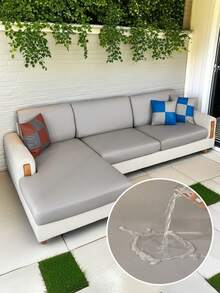 1pc Gray Stretch Waterproof Sofa Cover, Fits 1 2 3 4 Seater Sofa, Elastic Sofa Slipcover, Comfortable Anti-Stain, Suitable For Outdoor, Living Room, Hotel, Dust Proof - Light Grey - View 6