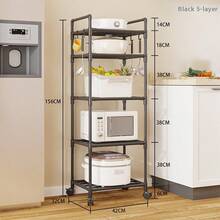 Estantería de almacenamiento de cocina de 9 niveles, estante para horno de microondas, organizador de baño - Multicolor - Ver 4