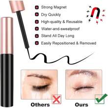 Magnetic Eyelashes With Eyeliner Kit, 5 Pairs Natural Look False Eyelashes With Applicator, Waterproof Eyeliner Reusable Fake Lashes For Makeup Eyelashes Extension Black