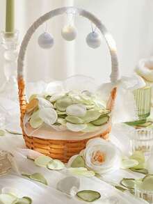 50/100/500pcs Silk Rose Petals, Satin Fabric Wedding Aisle Decorations For Cake Table/Flower Girl Basket/Bridal Shower, Romantic Bedding Scatter Flowers (4cm Bowl Shape, Burgundy Cream Mix)