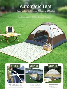 Carpa de campamento automática e instantánea con doble puerta y ventanas, carpa ovalada de alta calidad a prueba de mosquitos y rayos UV para campamento familiar, senderismo y viajes vacacionales - Colores surtidos, refugio al aire libre | Carpa de camping con ventanas | Diseño de carpa espacioso, carpas para acampada - Multicolor - Ver 6