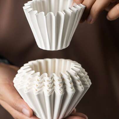 choxila 50pcs Coffee Filter, Basics Basket Coffee Filters, Coffee Filter Paper For Pour Over Coffee Dripper And 1-4 Cup Coffee Makers, White