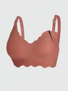 3pcs Maternity & Nursing Bras, Seamless V-Shaped Front Hook Closure Bra For Breastfeeding, Comfortable & Supportive For All Seasons - Multicolor - View 8