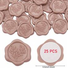 CYFUN DESIGN 20/25 PCS Eucalyptus Pattern Real Wax Sealing Stickers Self-Adhesive Wedding Invitation Envelope Seal Stickers For Decorating Wedding Invitations, Gifts,Back To School,School Supplies