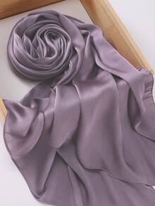 FADZOYLE 1 件 180*70CM 围巾纹理皱褶缎面绉纱皱褶披肩和围巾丝绸质感雪纺头巾女士长发围巾辫子柔软头巾头巾围巾头巾海滩罩纱笼缎面头巾日常生活晚间旅行婚礼派对新娘 - 淺粉色 - 查看 20