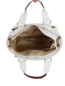 新款简约大容量托特包，时尚女士手提包，休闲多口袋单肩包，适合日常使用 - 白色 - 查看 6