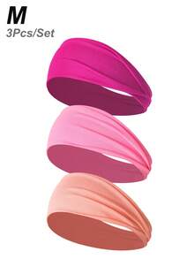 3条/6条装女士弹力宽运动头带，纯色，休闲户外跑步时尚发饰，头巾式头带，秋冬季发带蝴蝶结，适合度假装扮，女士优雅围巾，女士头巾，柔软头巾 - 彩色 - 查看 28