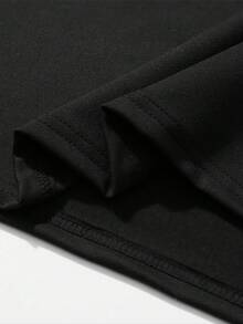 Camiseta Casual de Cuello Redondo para Mujeres, Impresión "Profesora de Inglés", Tejido de Poliéster y Spandex, Manga Corta, Ajuste Regular, Top de Primavera/Verano - Negro - Ver 8