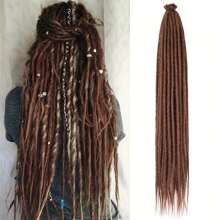 20 Stränge 24 Zoll synthetische Dreadlock Extensions Hippie-Stil einseitig gedreht Farbverlauf Blond 0,6 cm Breite Loc Extensions Reggae-Stil gehäkeltes Haar für Frauen, Halloween, Weihnachten