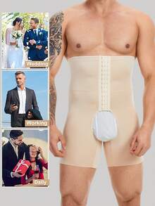 1 PIEZA Pantalones cortos para hombre que estilizan y dan confort, con doble capa para control del abdomen y dar forma al Body