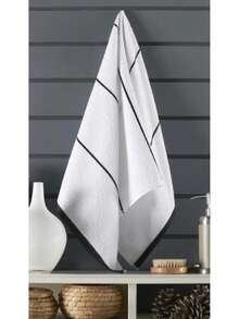 MADE IN TURKEY Linetow Series Striped Hand And Face Towel – 50x85 Cm - White - View 2
