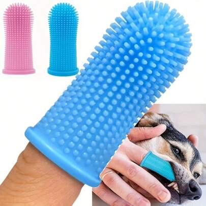 1pc Silicone Small Toothbrush For Oral Cleaning Of Pet Cats And Dogs, Finger Toothbrush Cover For Pet Dog Teeth Cleaning