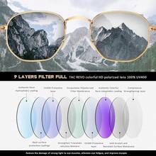 Gafas de sol polarizadas para mujer, gafas de sol de espejo planas hexagonales cuadradas de moda con protección - A33-plata/verde claro - Ver 4