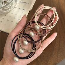 5 件纯色休闲可爱优雅弹力发带，适合所有季节，健身配件，发带，发饰 - 五色 - 查看 3