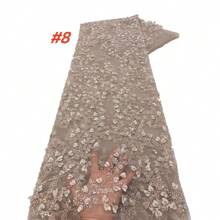 African 3D Beaded Lace Fabric Luxury Bridal 2025 High Quality Nigerian Applique French Tulle Sequins Fabric For Wedding Dress Sewing
