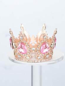 1pc Crown Bridal Headpiece, Luxury Shiny Round Princess Crown Flower Decor For Wedding Dress Valentine's Day Accessories,Summer,Beach - Multicolor - View 10