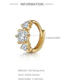 1 Pieza Pendiente aros de plata de ley 925 para mujeres, minimalista, hipoalergénico, perfecto para uso diario/fiesta/regalo, joyería nupcial, joyería fina