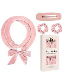 4 件套 Slouchy 非加热卷发棒礼品套装、发带卷发器美发大波浪、夜间护理卷发、非加热卷发棒、自然柔软带夹子和环造型工具、高级礼品盒、适合所有发型、返校、旅行度假必需品、卷发器、卷发产品、卷发器、卷发滚筒、圣诞节、卷发器、卷发产品、卷发、卷发滚筒、卷发工具、非加热卷发器、卷发刷、美发设备、非加热波浪、旅行必需品、发型、美发 - 彩色 - 查看 5