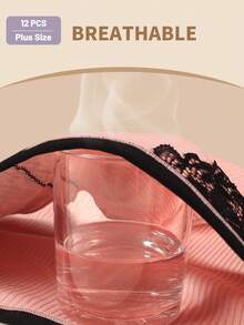 12pcs Plus Size Women's Cotton Lace Trim Jacquard Panties, Triangle Briefs, Soft & Breathable Fit - Nhiều màu - Xem 5