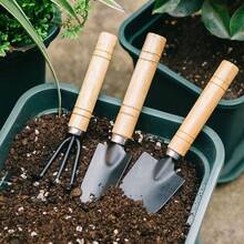 3 Piece Gardening Kit Fork Wide Shovel Transplanter - 彩色 - 查看 2
