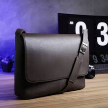 Men's Crossbody Briefcase Shoulder Bag With 15.6" Laptop - Rust Brown - View 6