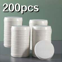 100/200pcs White Paper Cup Lids - Durable, Stackable Travel Cup Covers, Dust-Proof Lids - For Coffee, Tea, Juice Cup Lids, Suitable For Parties, Picnics, Cafes, Restaurants, Travel And Events For Hot And Cold Beverages - Keeps Drinks Clean And - Multicolor - View 16