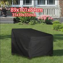 Durable Black Outdoor Chair Cover - Waterproof Terrace Furniture Protective Cover For Deep Seat Leisure Chairs