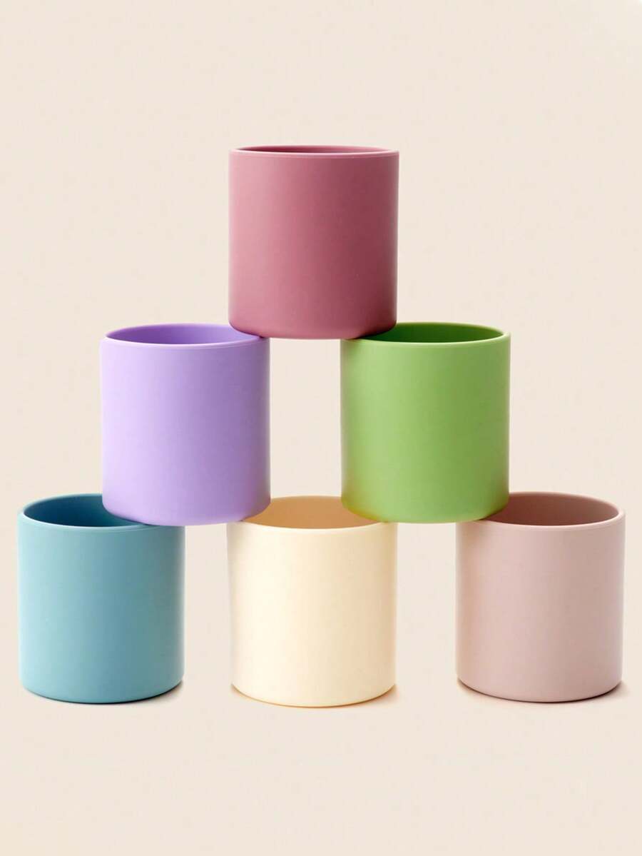 PopLittleOne 1 chiếc cốc silicon cho bé màu trơn đồ dùng ăn uống cho bé bình nước di động cho trẻ em học tập cho bé ăn đồ dùng cho bé