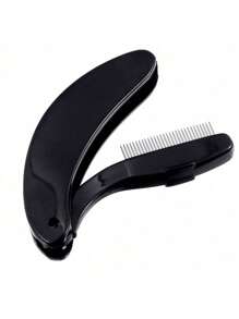 4/2/1pc New Stainless Steel Eyelash/Eyebrow Comb With Curved Plastic Handle, Portable Eyelash Mascara Brush, Makeup Brush, Anti-Crossed Fly Leg Beauty Tool