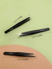 专业眉毛镊子套装，3 件不锈钢精密镊子，多功能镊子，男女适用