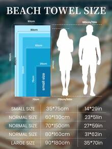 1 pieza Toalla de playa estampada, Toalla de baño con patrón de organismos marinos, Toalla de baño de estilo de moda, Toalla de baño super absorbente para baño, natación, fitness, yoga