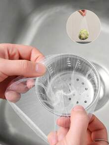 100PCS Disposable Mesh Sink Strainer Bags, Kitchen Sink Strainer Filter Mesh Bag Anti Clogging Elastic Kitchen Sink Strainer Mesh Trash Bag, Fits Most Sizes Of Sink Strainer Kitchen Items Kitchen Accessories Kitchen Tools - White - View 4