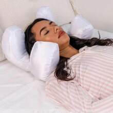 Almohada de satén Beauty Pillow para un sueño reparador, mantiene tu rostro maquillado, cómoda y suave almohada de espuma viscoelástica para la siesta (comprimida al vacío y enviada)