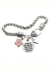 suteyi 诗篇 46:5 圣经珠宝，圣经经文手链，宗教礼物，上帝在她的基督教珠宝中，鼓励礼物信仰 - 銀色 - 查看 5