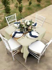 1 Piece White 90-Inch Round Tablecloth: Wrinkle-Resistant And Washable Banquet Tablecloth; Spill-Proof High-Density Fabric Tablecloth Suitable For Wedding Events And Daily Household Use.