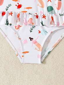 Fantasy Ocean Fairy Tale 4Y Toddler One-Piece Swimsuit - Multicolor - View 5