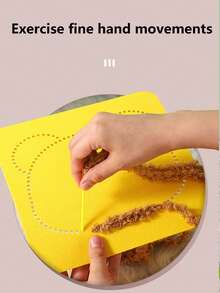 1件儿童手工编织毛线画，卡通动物DIY制作材料玩具贴纸，男孩女孩最佳生日礼物，随机配件颜色，圣诞礼物，节日礼物，圣诞DIY，圣诞树装饰小礼物 - 彩色 - 查看 8