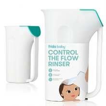 Frida Baby Control The Flow Bath Rinse Cup, Tear Free Rinser To Wash Hair And Body With Easy Grip Handle And Removable Rain Shower, Made In USA - 1 - View 8