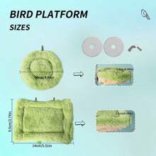 ITANDME Massivholz Vogelsitzstange für Käfige, abnehmbare Vogelkäfig-Sitzstange, Klettersitzstange für Vögel, abnehmbare Polsterung & einfach zu reinigende Papageiensitzstangen, Vogelkäfig-Zubehör für Wellensittich, Nymphensittich, Sittich