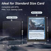 Paquete de 1,200 fundas para cartas, ajuste perfecto, ideales para doble funda, fundas para cartas de intercambio compatibles con MTG, TCG y cartas de juegos. - 10 colores - Ver 5
