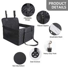 Large Size New Car Pet Basket, Cat Basket, Foldable, Breathable Car Pet Carrier With Mesh, Quilted Bottom, Suitable For Large Dogs - Foldable, Washable Car And Truck Pet Backseat Protector, Pet Supplies With Buckle N'Go Dog Car Seat For Large Dogs, With Breathable Mesh And Adjustable Dog Car Safety Belt, Dog Car Hammock, Dog Harness Dog Car Seat Cover - Black - View 5