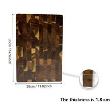 1 pieza Tabla de cortar de madera de acacia premium - Tabla de cortar sólida y duradera de madera rectangular, adecuada para carne, queso, pan y preparación de alimentos | Superficie, textura de grano natural, tabla de preparación de cocina elegante para uso doméstico y profesional, tabla de cortar de pan multifuncional - Diseño de madera natural