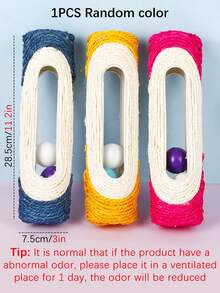 1pc Hemp Rope Cat Sisal Toy Sound Cat Toys Cat Scratch Board Rolling Bucket Pet Cat Toys Suitable For Pet Indoor Self Hi Sound Toys Color Mixed - Multicolor - View 8