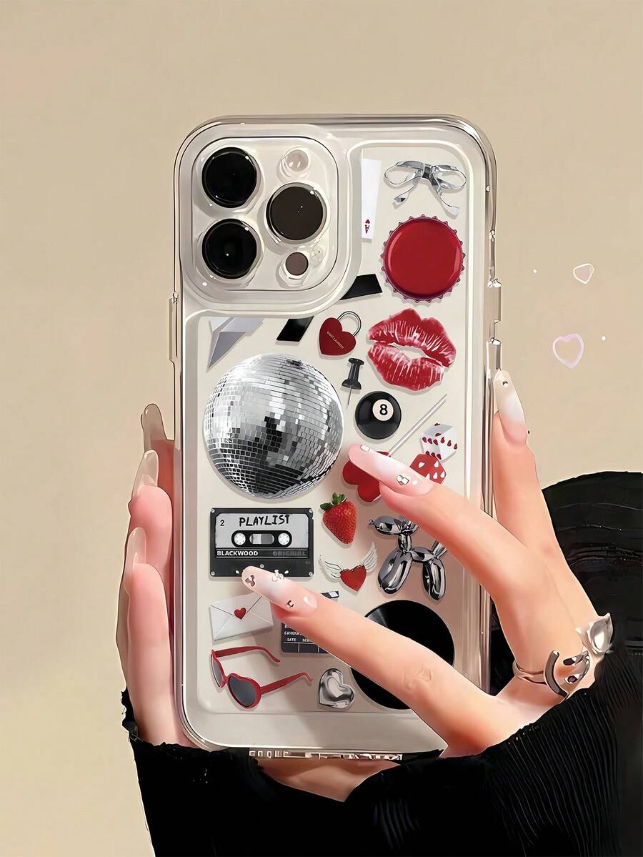 Ốp lưng TPU cao cấp phong cách retro, chống sốc, 1 chiếc, họa tiết đồ họa ghép hình vũ trụ, bao phủ toàn bộ bề mặt, tương thích với iPhone Apple 16, 15, 14, 13, 12, 11 Pro Max, chống nước, chống rơi, chống trầy xước, quà tặng mùa xuân, sinh nhật, tiệc tùng. - Nhiều màu - Xem 1