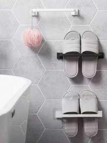 1pc No-Drill Towel Rack, Wall-Mounted Shoe Shelf, Storage Rack, Suitable For Bathroom, Kitchen And More